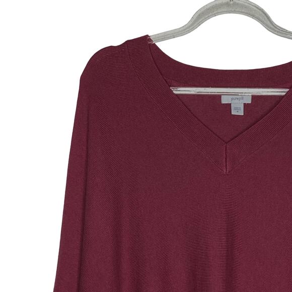 J Jill Pure Jill Womens Sz Medium Dusty Rose Pullover Sweater 3/4 Dolman Sleeves - Picture 2 of 9